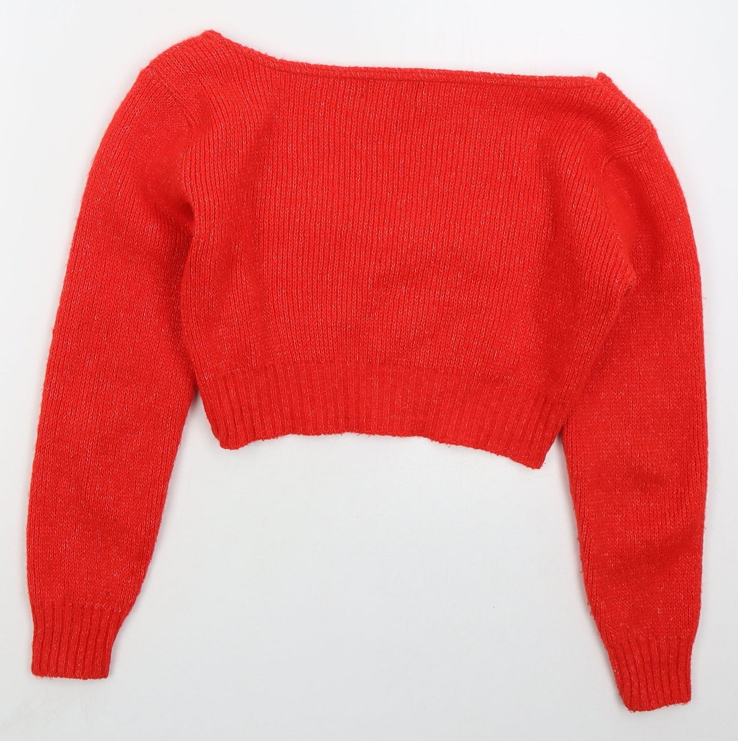 Womens UK Size S PRETTYLITTLETHING Red Pullover Jumper