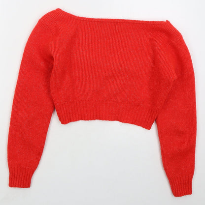 Womens UK Size S PRETTYLITTLETHING Red Pullover Jumper