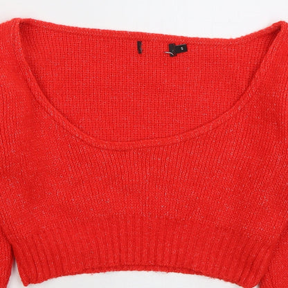 Womens UK Size S PRETTYLITTLETHING Red Pullover Jumper