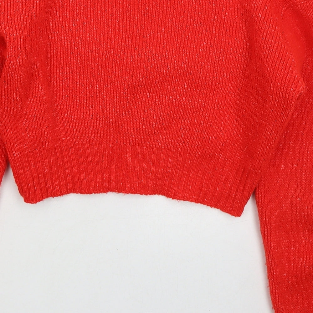 Womens UK Size S PRETTYLITTLETHING Red Pullover Jumper