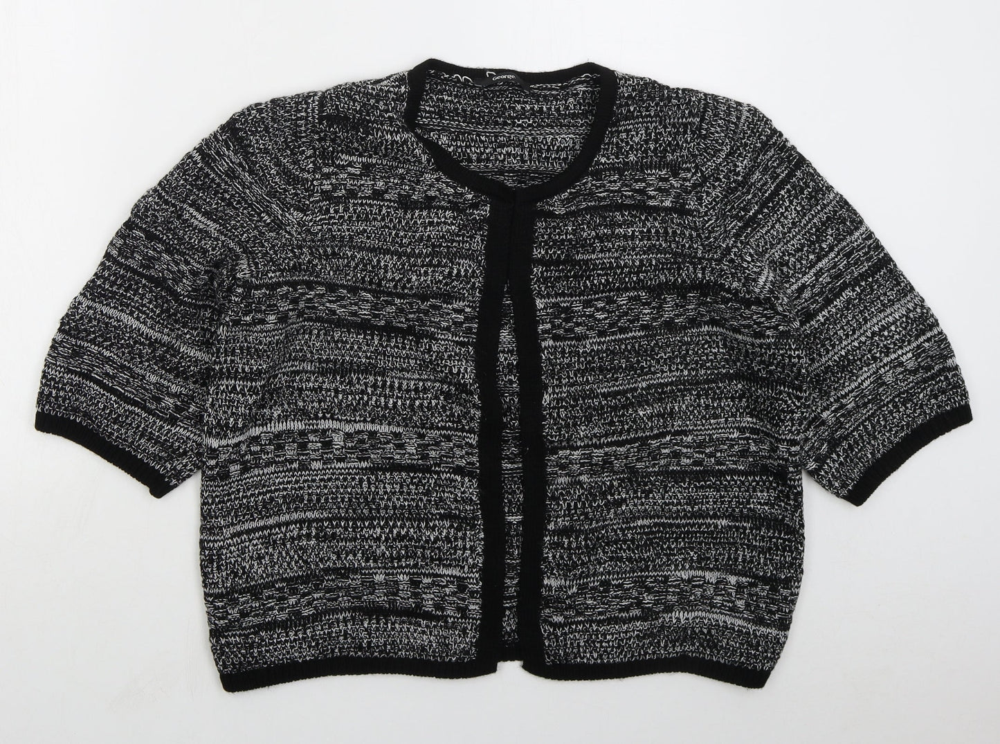 George Womens Grey Round Neck  Acrylic Cardigan Jumper Size L