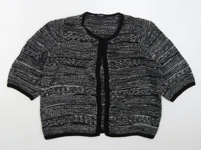 George Womens Grey Round Neck  Acrylic Cardigan Jumper Size L