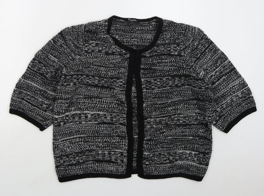 George Womens Grey Round Neck  Acrylic Cardigan Jumper Size L