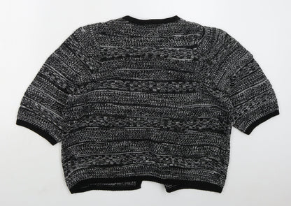 George Womens Grey Round Neck  Acrylic Cardigan Jumper Size L