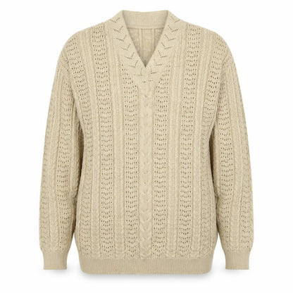 Classics Womens Beige V-Neck  Acrylic Pullover Jumper Size 12
