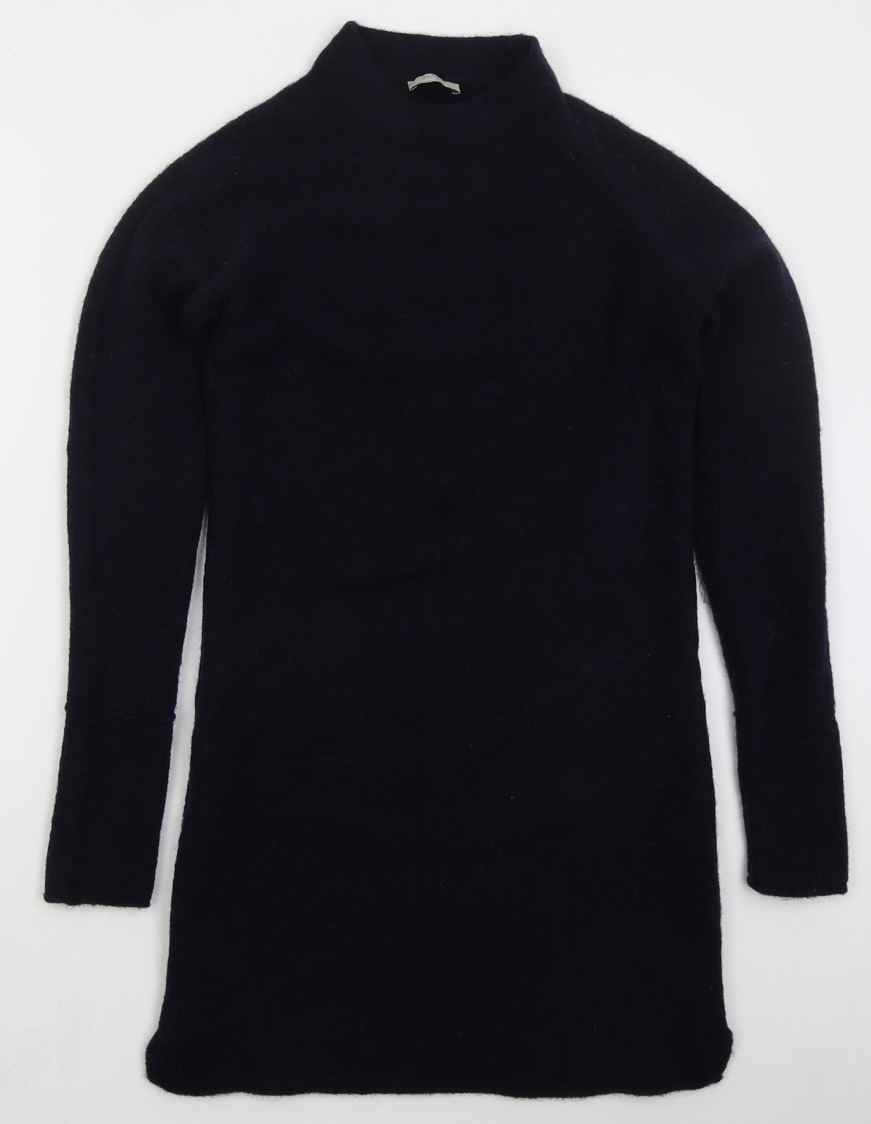 Wrap Womens Blue  Acrylic Jumper Dress  Size S  Mock Neck Pullover