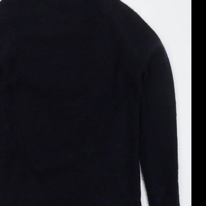Wrap Womens Blue  Acrylic Jumper Dress  Size S  Mock Neck Pullover