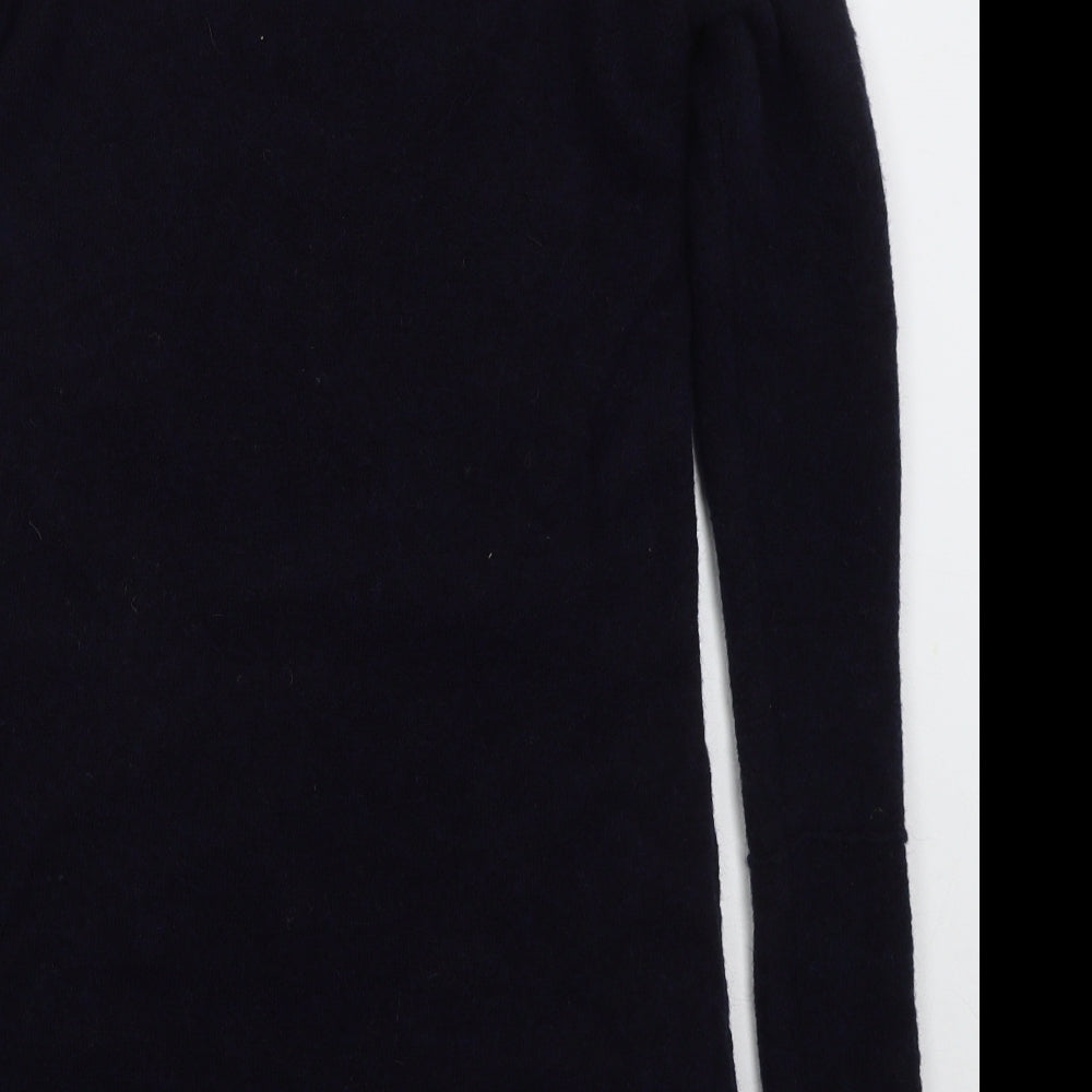 Wrap Womens Blue  Acrylic Jumper Dress  Size S  Mock Neck Pullover
