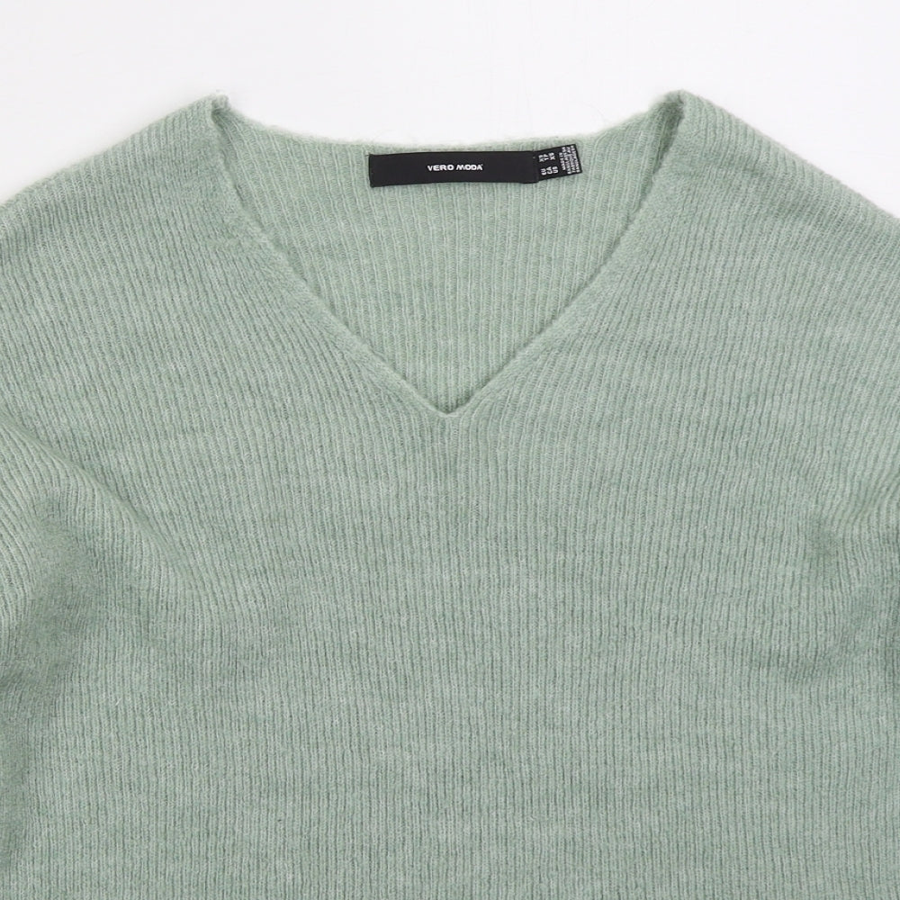Womens UK Size XS VERO MODA Green Pullover Jumper