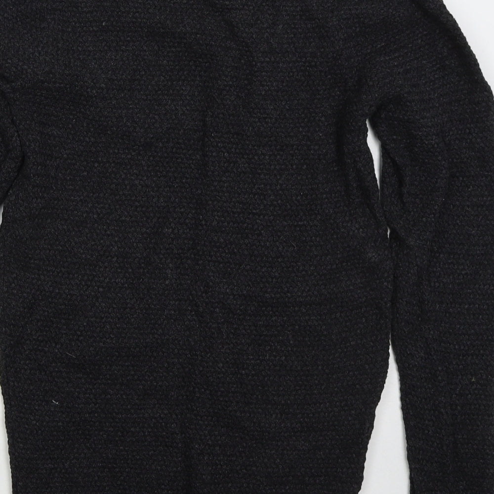 Easy Mens Grey Crew Neck  Cotton Pullover Jumper Size M