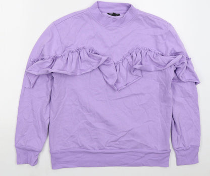 Topshop Womens Purple  Polyester Pullover Sweatshirt Size 12  Pullover