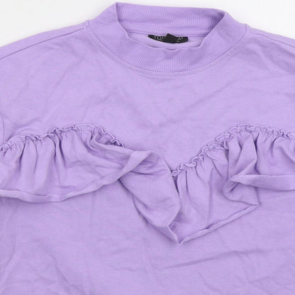 Topshop Womens Purple  Polyester Pullover Sweatshirt Size 12  Pullover