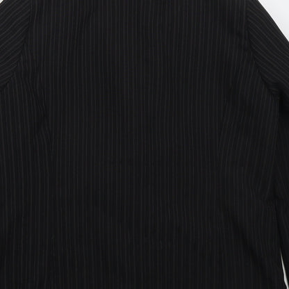Glamorosa Womens Black Striped Polyester Jacket Suit Jacket Size 16