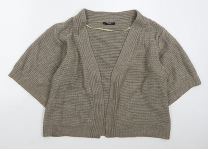 George Womens Brown V-Neck  Acrylic Cardigan Jumper Size 12