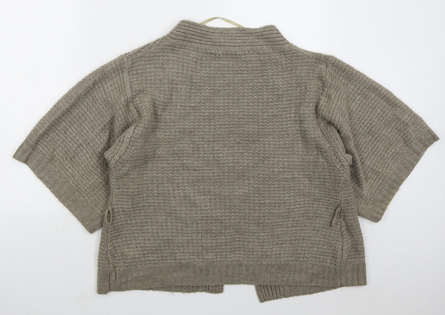 George Womens Brown V-Neck  Acrylic Cardigan Jumper Size 12