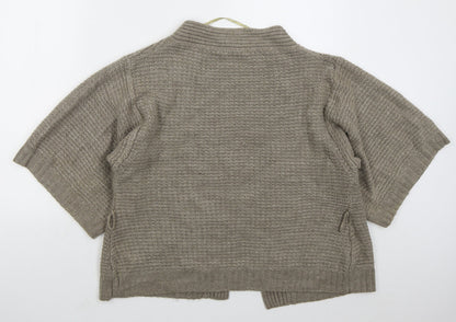George Womens Brown V-Neck  Acrylic Cardigan Jumper Size 12