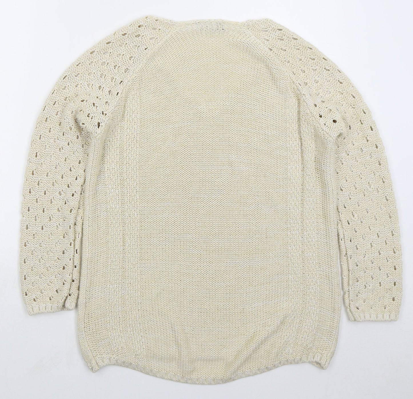 George Womens Beige V-Neck  Acrylic Pullover Jumper Size 14