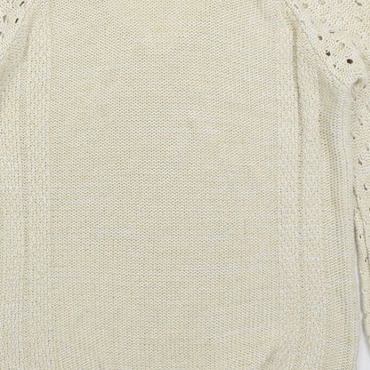 George Womens Beige V-Neck  Acrylic Pullover Jumper Size 14