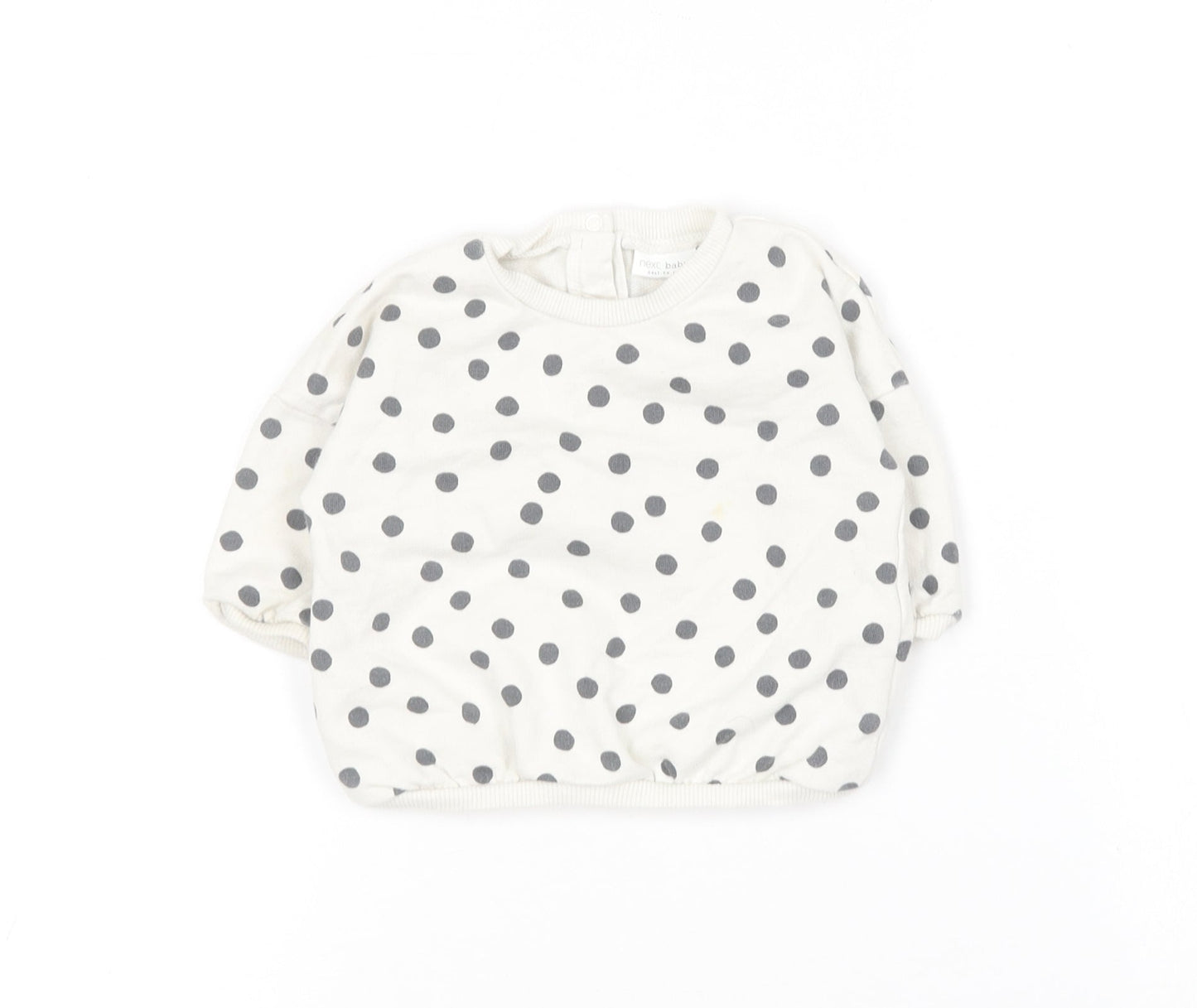 NEXT Baby White Polka Dot Cotton Pullover Jumper Size 0-3 Months