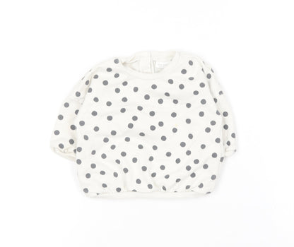 NEXT Baby White Polka Dot Cotton Pullover Jumper Size 0-3 Months