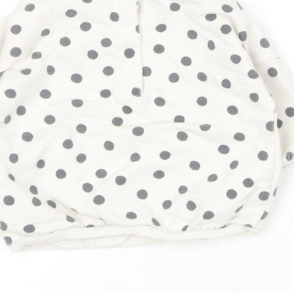 NEXT Baby White Polka Dot Cotton Pullover Jumper Size 0-3 Months