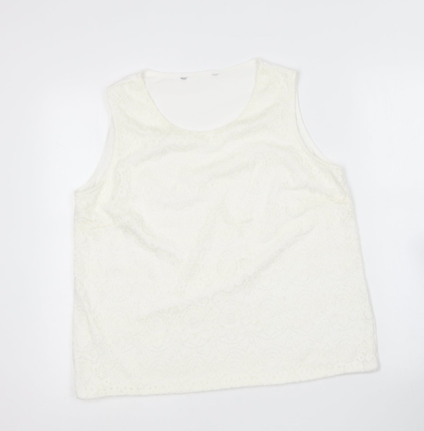 Womens UK Size 16 Preworn White Basic Blouse