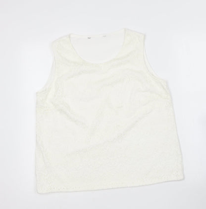 Womens UK Size 16 Preworn White Basic Blouse