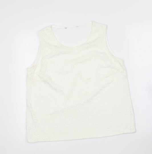 Womens UK Size 16 Preworn White Basic Blouse