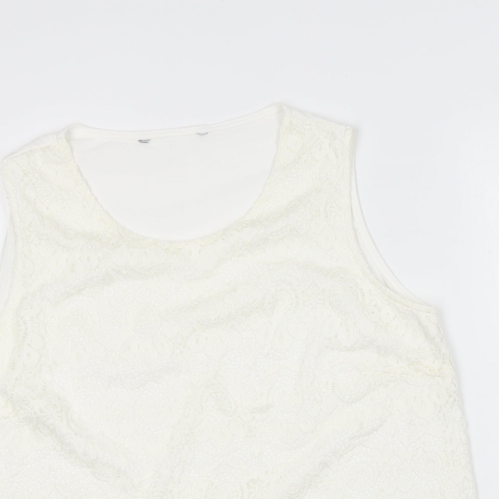 Womens UK Size 16 Preworn White Basic Blouse