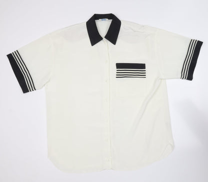 Womens UK Size 12 Wallis Ivory Basic Button-Up