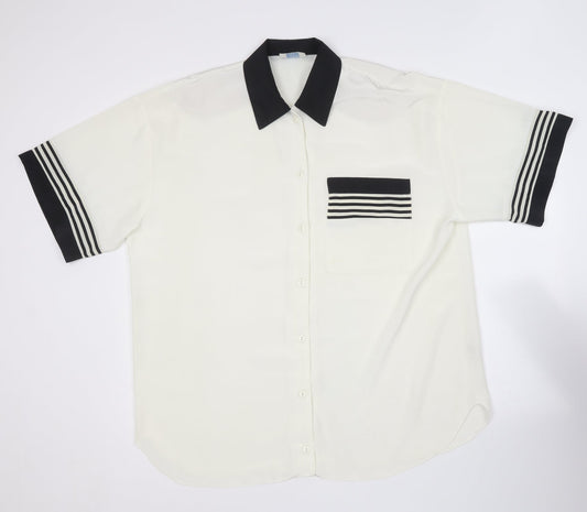 Womens UK Size 12 Wallis Ivory Basic Button-Up