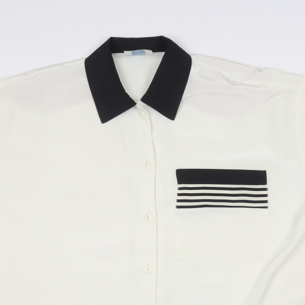 Womens UK Size 12 Wallis Ivory Basic Button-Up