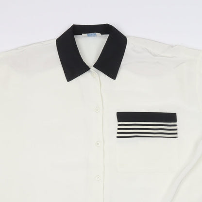 Womens UK Size 12 Wallis Ivory Basic Button-Up