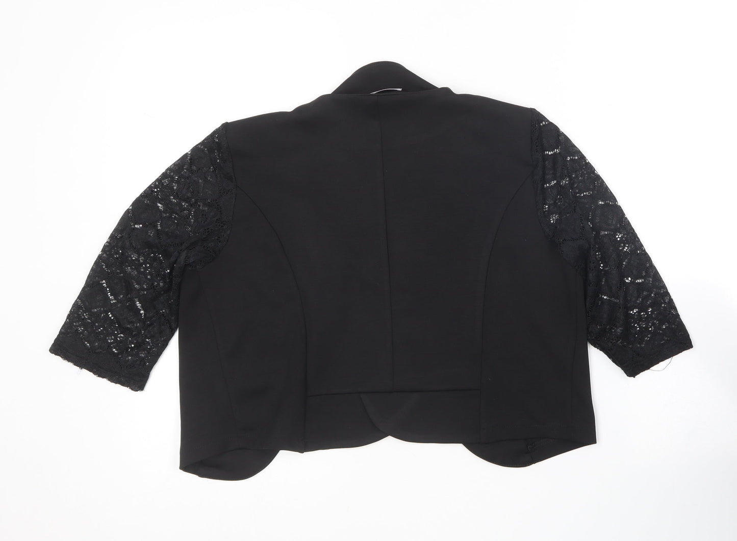 Elfin Womens Black V-Neck  Cotton Cardigan Jumper Size M