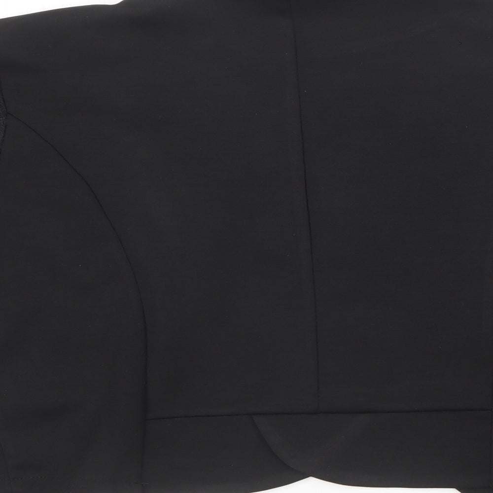 Elfin Womens Black V-Neck  Cotton Cardigan Jumper Size M