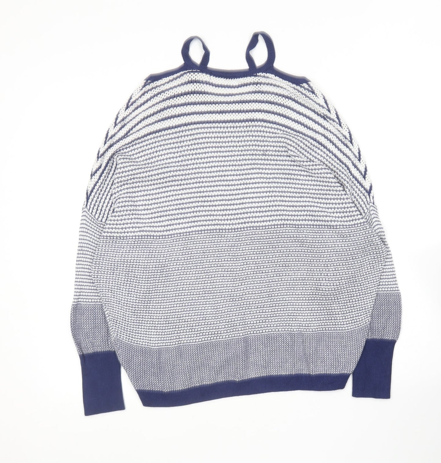 George Womens Blue Round Neck Geometric Viscose Pullover Jumper Size 12