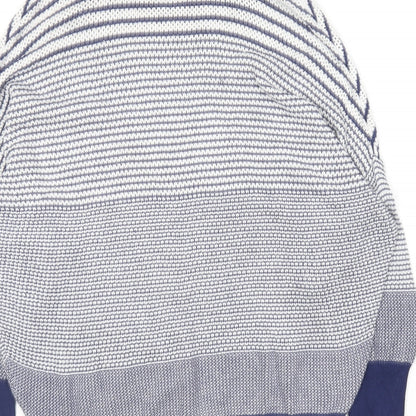 George Womens Blue Round Neck Geometric Viscose Pullover Jumper Size 12