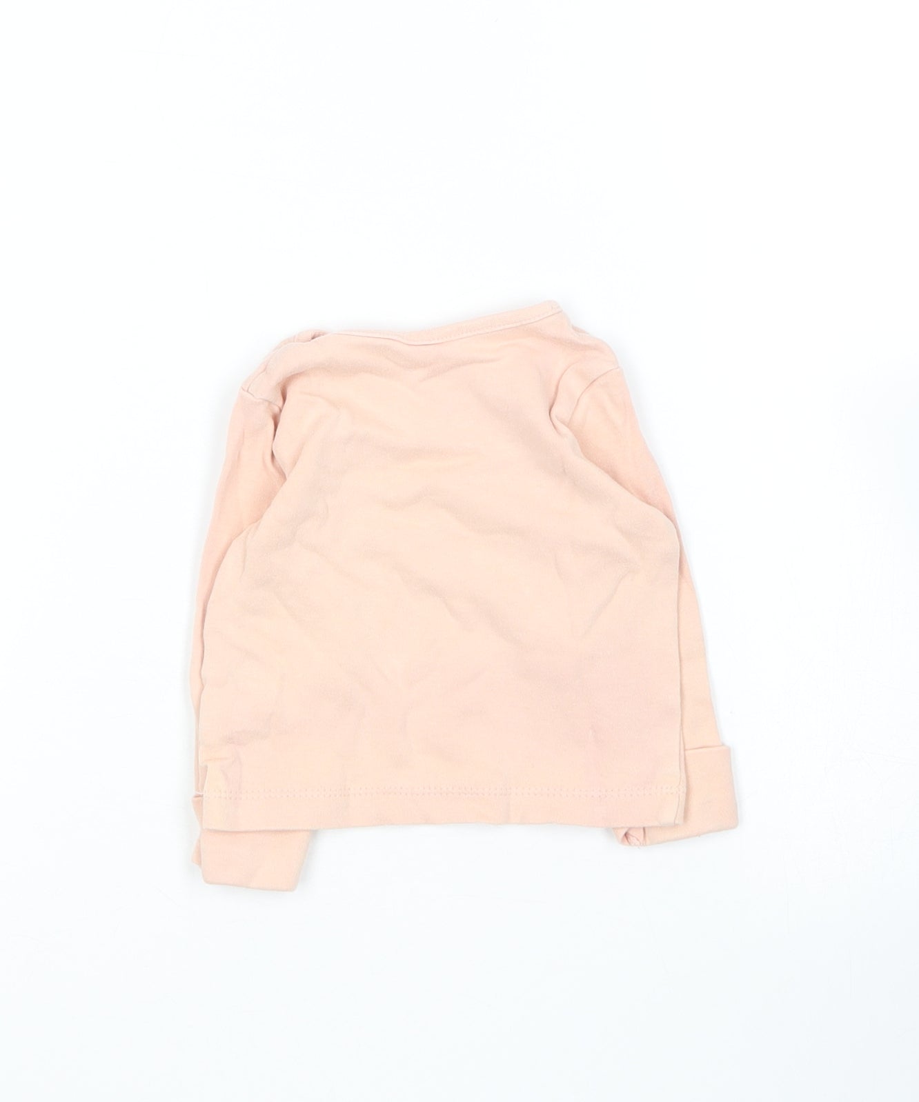 George Baby Orange  Cotton Basic T-Shirt Size 3-6 Months Round Neck