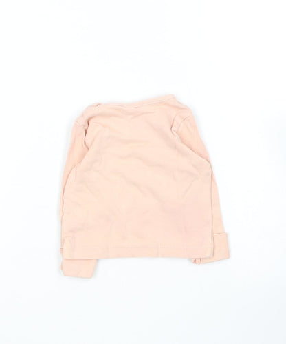 George Baby Orange  Cotton Basic T-Shirt Size 3-6 Months Round Neck