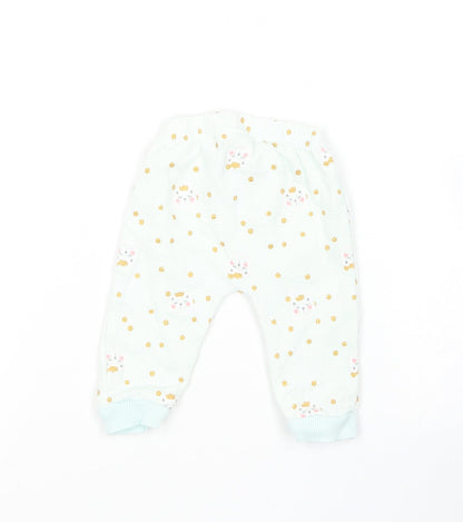 Sterling Girls Green Geometric Cotton Jogger Leggings Size 3-6 Months