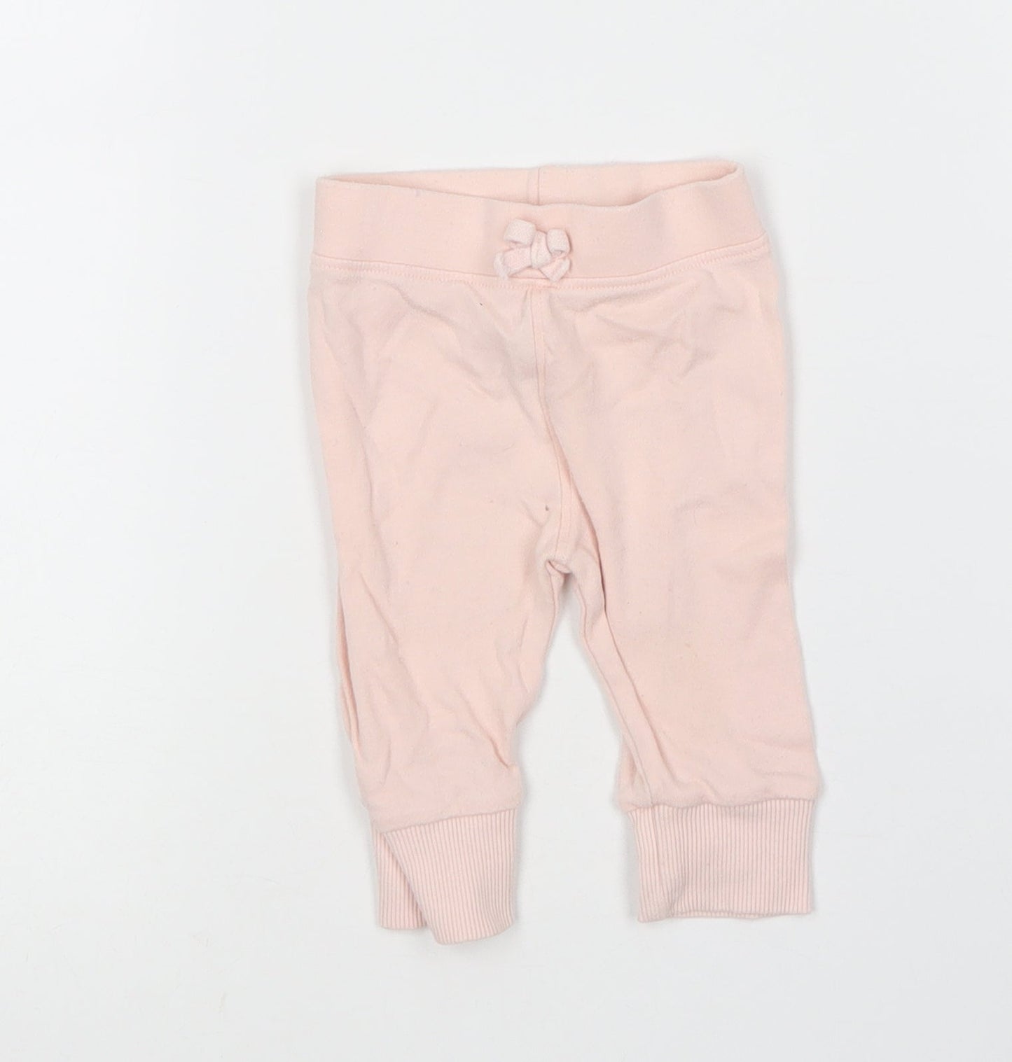 George Girls Pink  Cotton Jogger Leggings Size 0-3 Months
