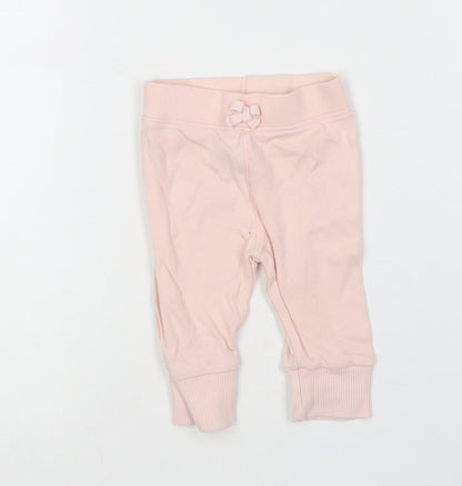 George Girls Pink  Cotton Jogger Leggings Size 0-3 Months