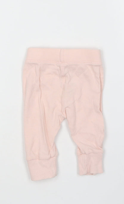 George Girls Pink  Cotton Jogger Leggings Size 0-3 Months