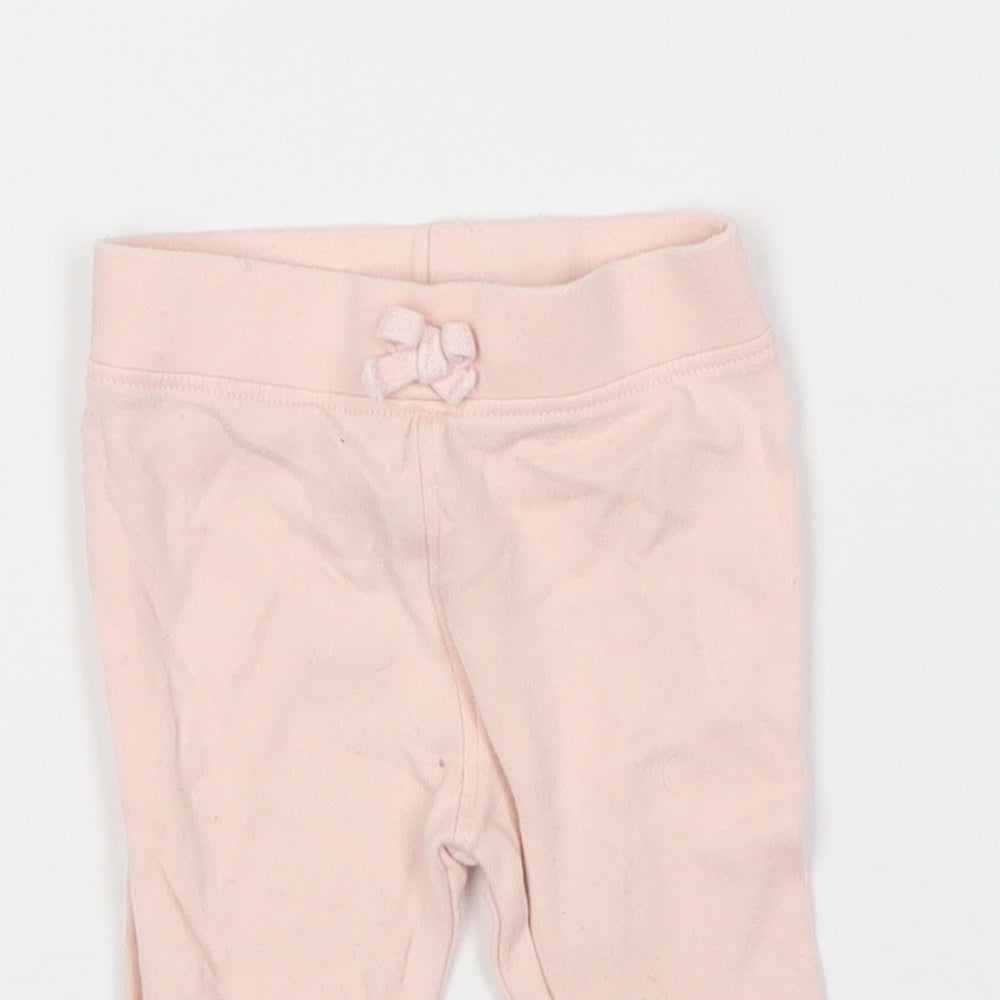 George Girls Pink  Cotton Jogger Leggings Size 0-3 Months
