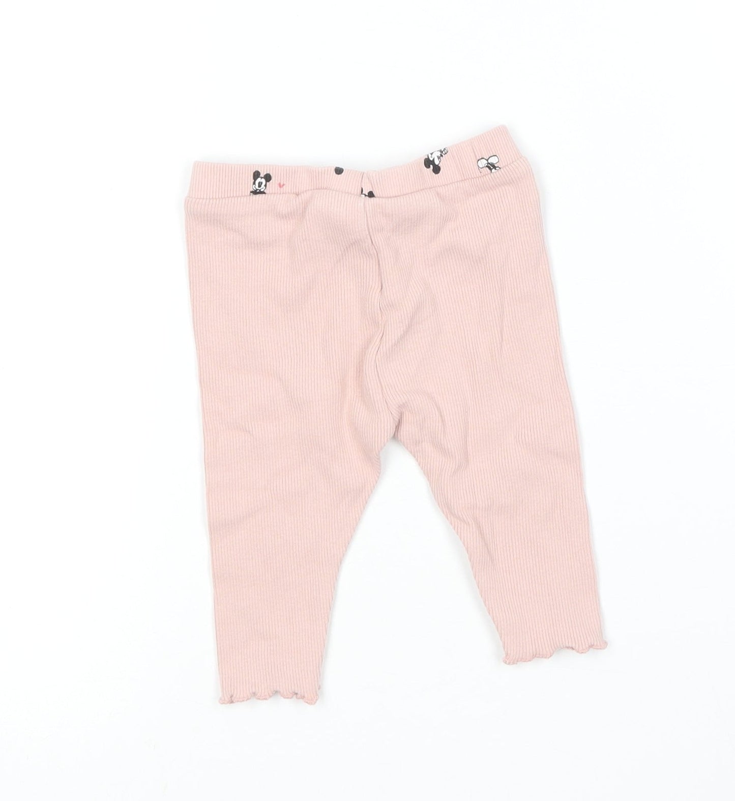 Zara Girls Pink  Cotton Jogger Leggings Size 3-6 Months   - Mickey Mouse