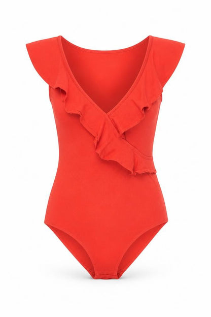 Womens UK Size S H&M One-Piece Red Bodysuit
