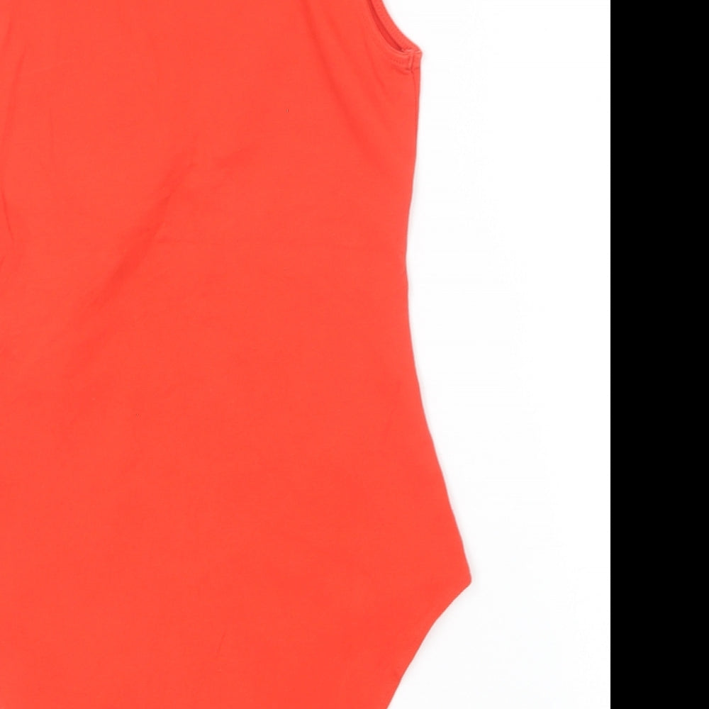 H&M Womens Red  Cotton Bodysuit One-Piece Size S