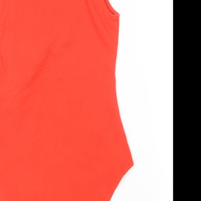 H&M Womens Red  Cotton Bodysuit One-Piece Size S