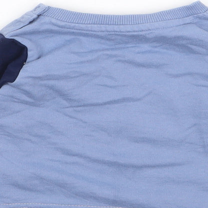 Peacocks Boys Blue Colourblock Cotton Pullover Jumper Size 3-6 Months  Pullover - Boss