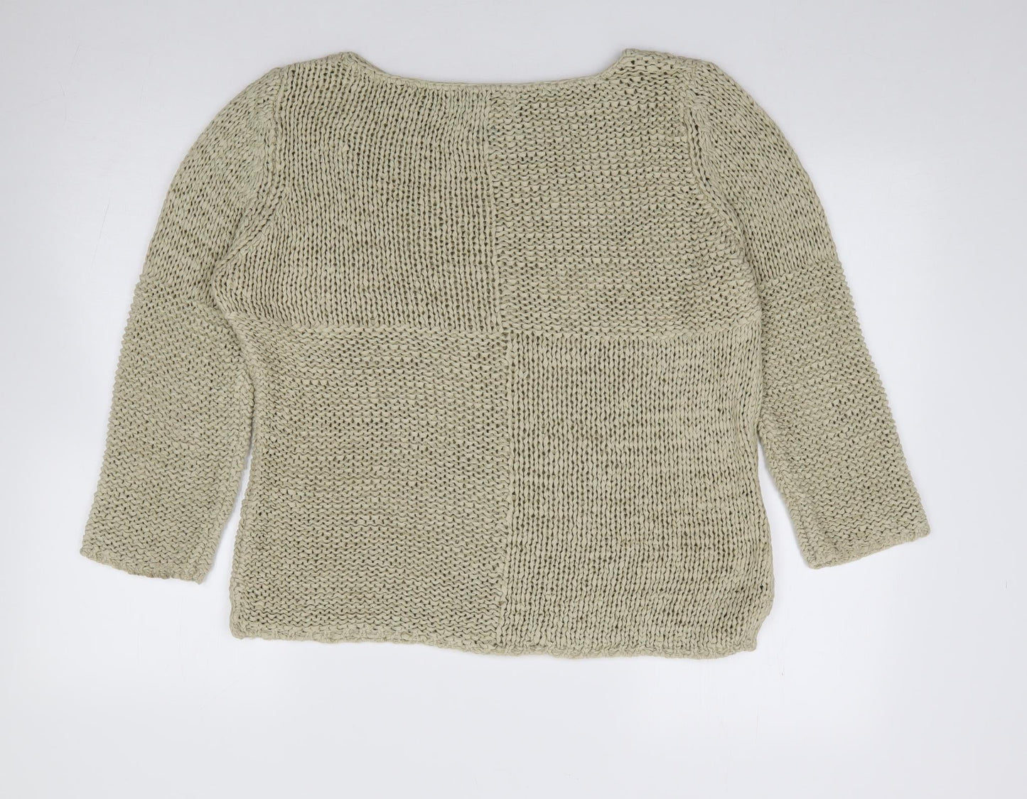 Laura Martin Collection Womens Green Round Neck  Acrylic Pullover Jumper Size M